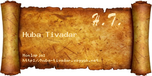 Huba Tivadar névjegykártya